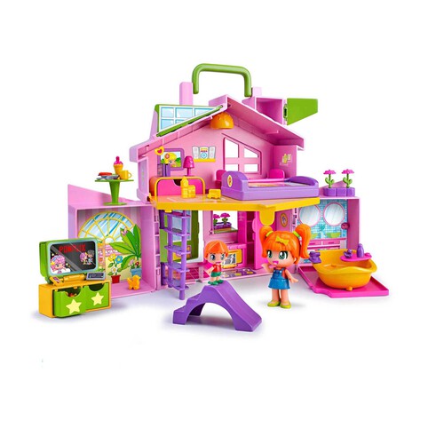 La casa rosa maletín con accesorios y 2 muñecos PINYPON.