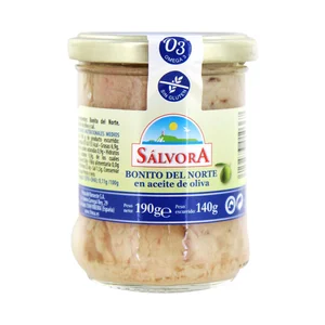 SÁLVORA Bonito del norte en aceite de oliva frasco de 140 g.
