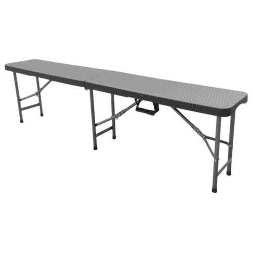 Banco plegable de resina, gris antracita, de 180x29x43 cm, EURASPA