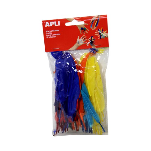 Bolsa de 100 plumas de diferentes colores APLI.