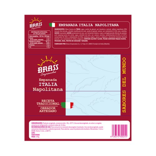 BRASS Empanada Napolitana, receta tradicional de Italia 140 g.