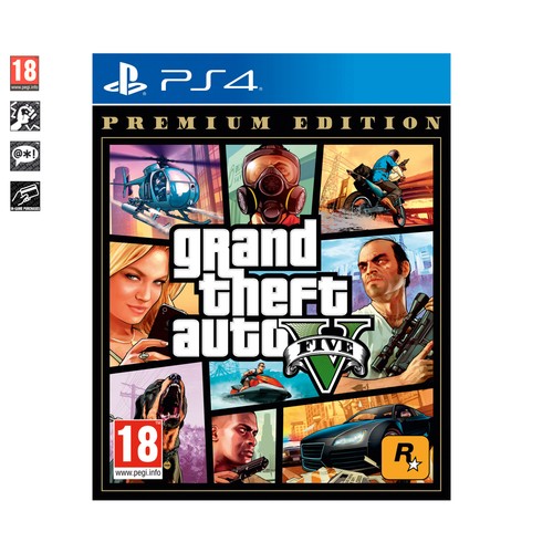 Gran Thef Auto V para Playstation 4, edición premium. Género: acción. PEGI: +18.