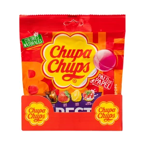 CHUPA CHUPS Original Caramelos con palo de papel de sabores variados 10 uds. 120 gr.