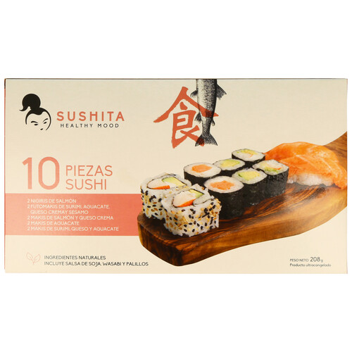 SUSHITA Bandeja de Sushi surtido congelado SUSHITA 10 uds.