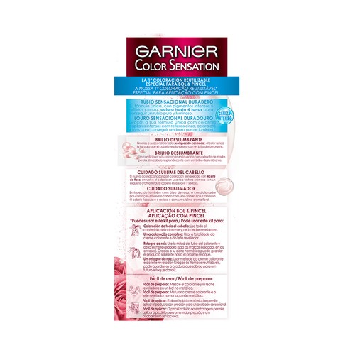 GARNIER Color sensation Coloración permanente e intensa reutilizable para bol y pincel, tono 11.0 Rubio extra claro ceniza.