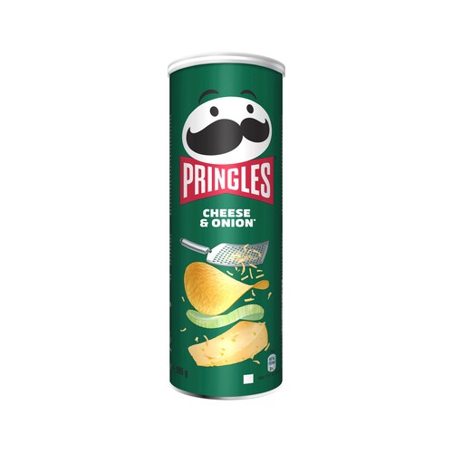 PRINGLES Patatas con forma de teja sabor a queso y cebolla 165 g.
