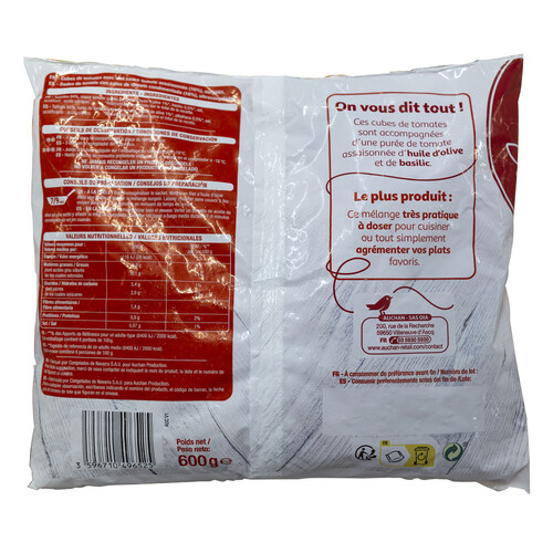 AUCHAN Tomate cortado en dados con salsa de tomate condimentada 600 g. Producto Alcampo