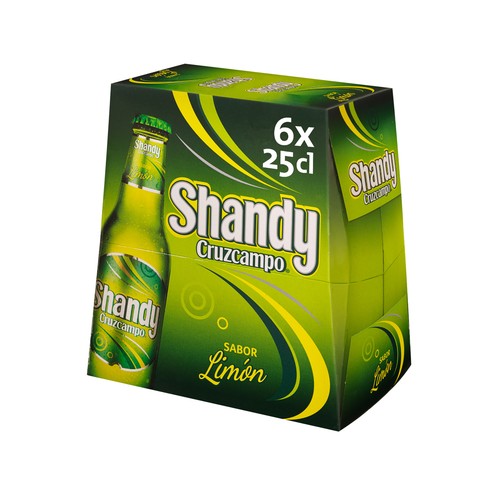 SHANDY CRUZCAMPO Cervezas con limón pack 6 botellas de 25 cl.