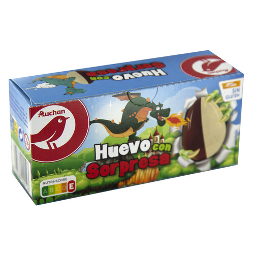 PRODUCTO ALCAMPO Huevo sorpresa de chocolate pack 3 uds. 60 g.