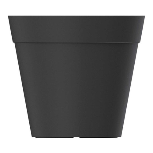 Maceta de plástico reciclado de 40 cm de diámetro, color negro,   GARDEN STAR