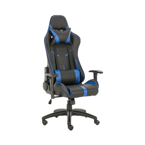 Silla gaming SAKKYO D328 azul, almohadilla lumbar, reclinable, regulación de altura.