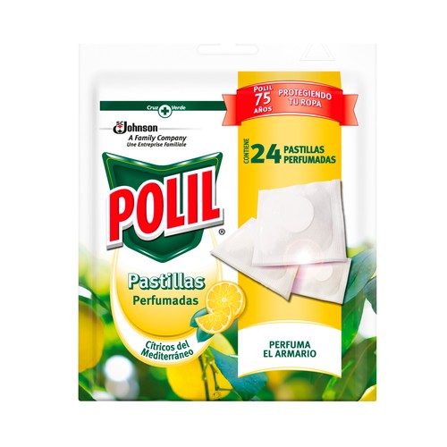Pastillas antipolillas perfumadas cítricos del Mediterráneo POLIL 24 uds. x 1,5 g