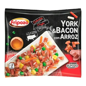 FRIPOZO Arroz 3 delicias,con jamón y bacon, elaborado sin gluten de El Pozo 400 g.