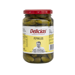 Imagen de DELICIAS Pepinillos pequeños en vinagre extra DELICIAS frasco de 200 g.