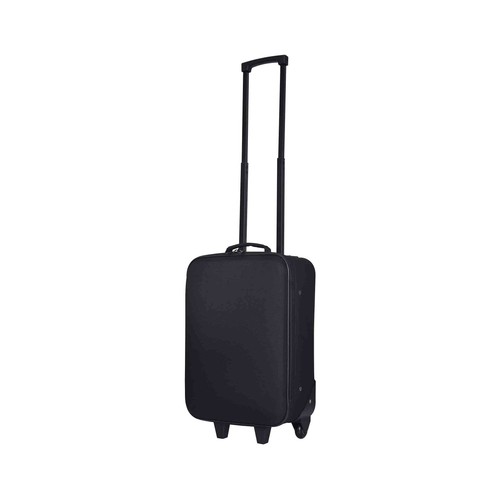 Maleta de cabina flexible con 2 ruedas, de poliéster, color negro, 49cm PRODUCTO ECONÓMICO ALCAMPO.