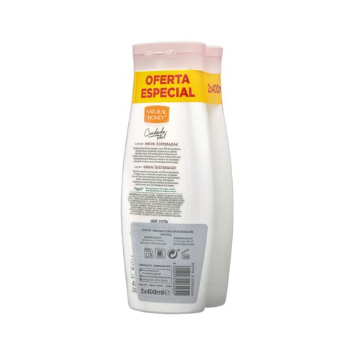 NATURAL HONEY Cuidado total Loción corporal extra hidratante para pieles normales a secas 2 x 400 ml.