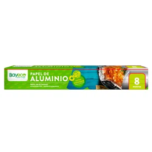 BAYECO Papel de aluminio extra resistente, con sierra de corte en el estuche rollo 8M