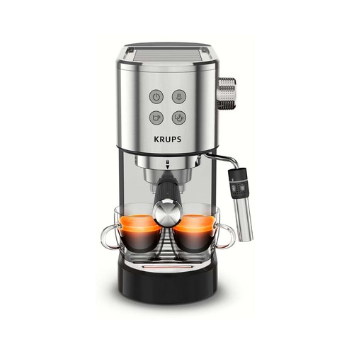 Cafetera espresso manual KRUPS XP4418, presión 15 bar, vaporizador,
