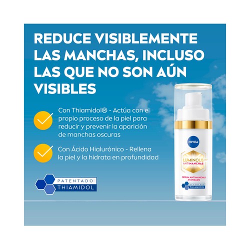 NIVEA Luminous 630º Tratamiento antimanchas con sérum facial y fluido UV diario.
