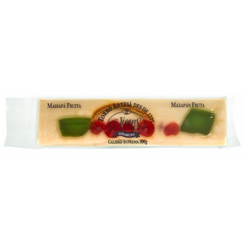 VICENS Turrón de mazapán fruta 300 g.