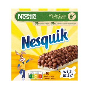 NESTLÉ Barritas de cereales con chocolate NESTLÉ NESQUIK 6 uds. x 25 g.