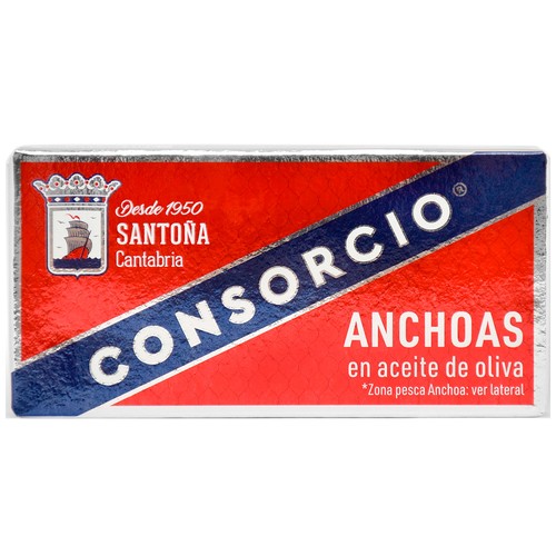 Filetes de anchoa en aceite de oliva CONSORCIO 45 g.