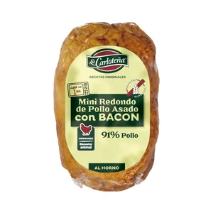 LA CARLOTEÑA Mini redondo de pollo (91%) deshuesado y all horno, con bacon (5%) y sin gluten LA CARLOTEÑA 250 g.