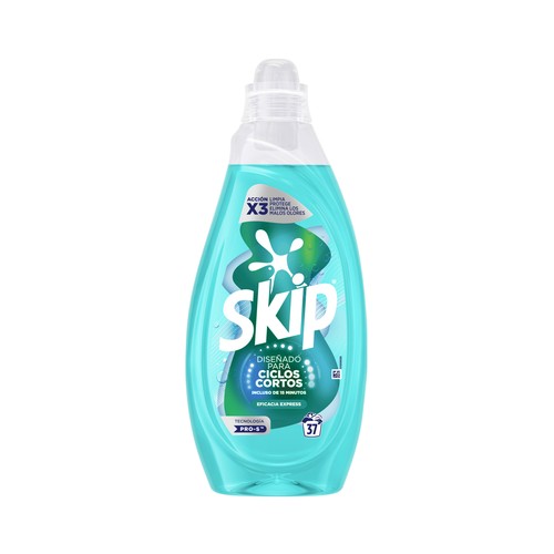 SKIP Detergente líquido ciclos cortos eficacia express 37 ds.