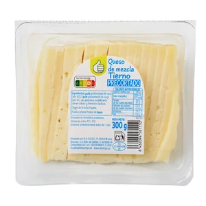 PRODUCTO ECONÓMICO ALCAMPO Queso mezcla tierno (vaca - oveja) precortado 300 g.