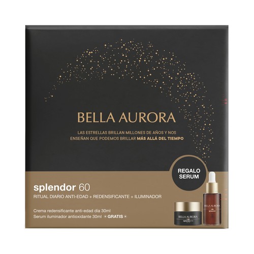 BELLA AURORA Splendor 60 Estuche con sérum iluminador (30 ml) y crema redensificante anti-edad (30 ml).