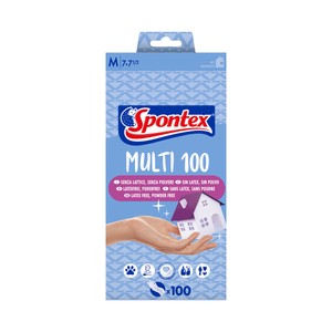 SPONTEX Guantes hipoalergénicos, sin látex talla mediana 7-7 1/2 SPONTEX MULTI 100 100 uds.