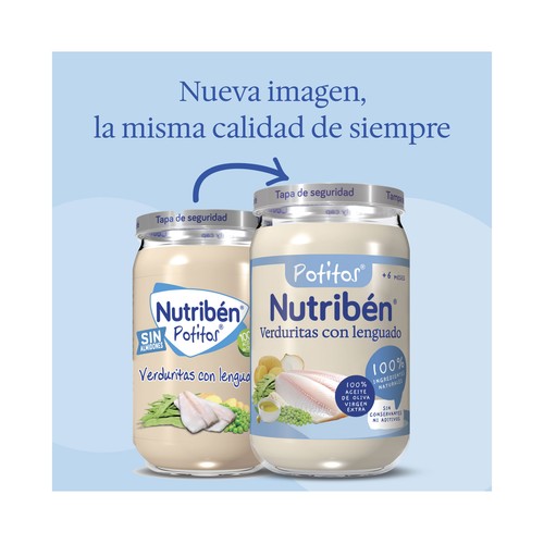 NUTRIBÉN Potitos® de veduritas con lenguado, a partir de 6 meses 250 g.