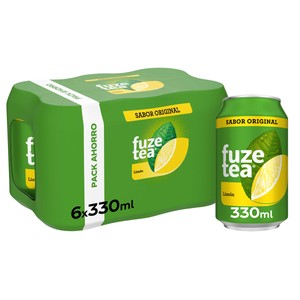FUZE TEA Bebida té limón original pack 6 latas de 330 ml.