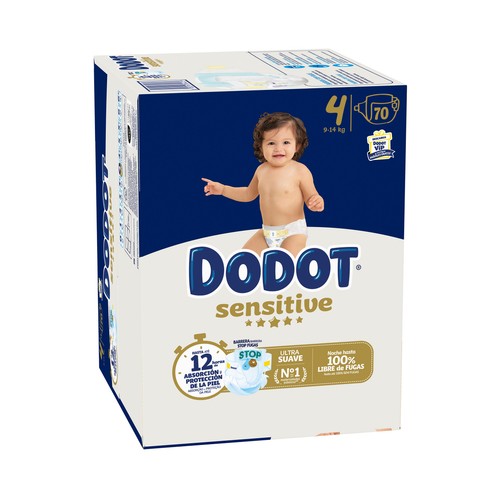 DODOT Sensitive Pañales talla 4 (9 - 14 kg) 70 uds.