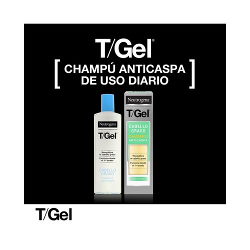 NEUTRÓGENA Champú anticaspa con textura gel, para cabellos normales a grasos NEUTRÓGENA T/gel 2 x 250 ml.