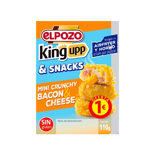 EL POZO Mini hamburguesas de pollo empanizadas rellenas de tocino y queso 110 g.