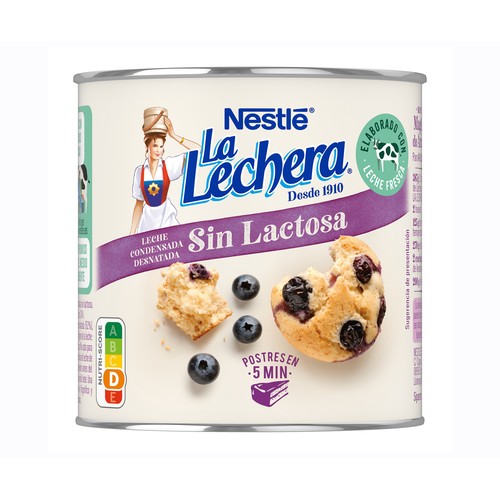 Leche condensada desnatada sin lactosa LA LECHERA 387 g.