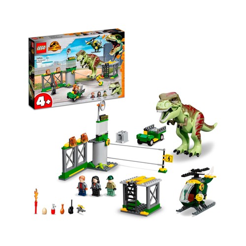Juego de construcción Fuga del Dinosaurio T. rex con 140 piezas LEGO Jurassic World 76944.