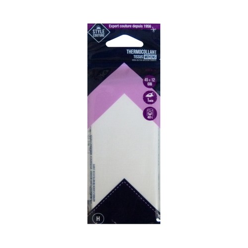 Reparador termoadhesivo textil color blanco, 45x12cm., set de 2 unidades, STYLE.
