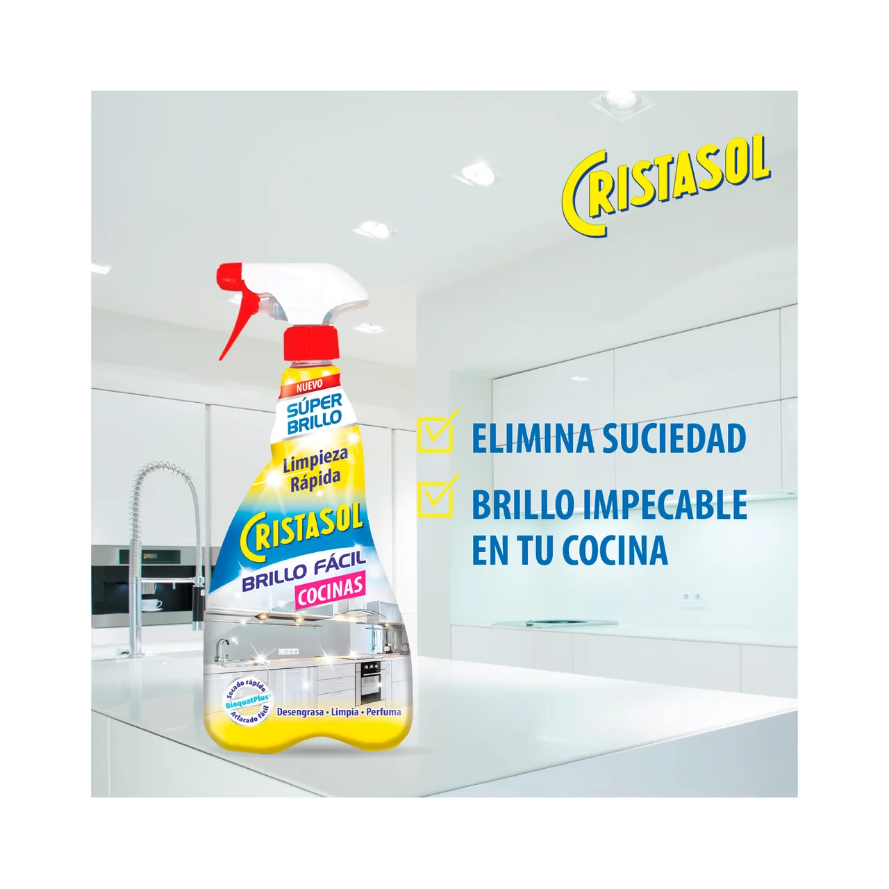 Limpiador cocina brillo fácil 750 ml.