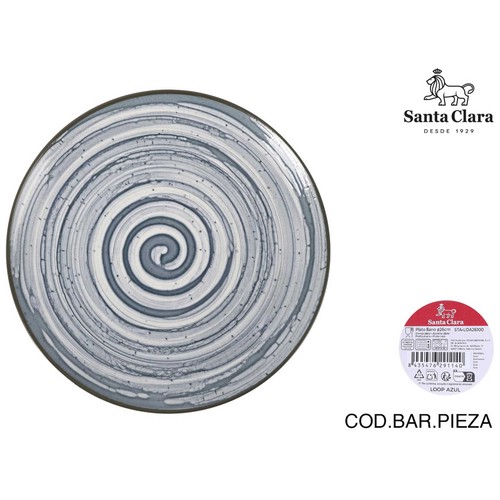 Plato llano 26cm melamina, modelo Loop azul. MONACO
