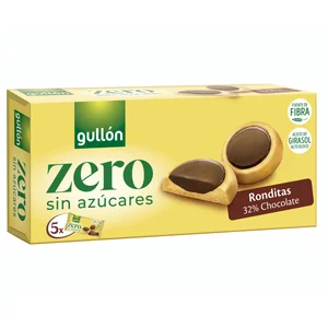GULLÓN Zero Galleta recubierta de chocolate negro sin azúcares 186 g.