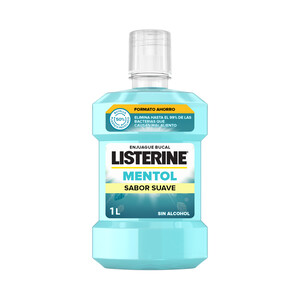 LISTERINE Enjuage bucal de uso diario sin alcohol, con sabor suave a mentol LISTERINE 1 l.