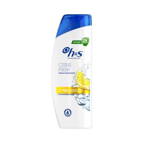 H&S Citrus fresh Champú anticaspa de uso diario, para pelo graso 625 ml.