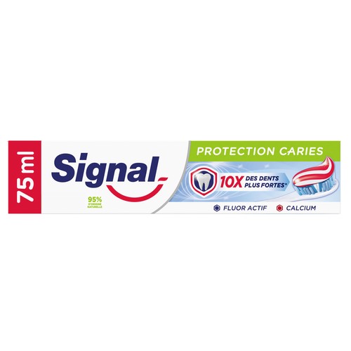 Pasta de dientes con flúor y calcio, para unos dientes sanos y fuertes SIGNAL 75 ml.