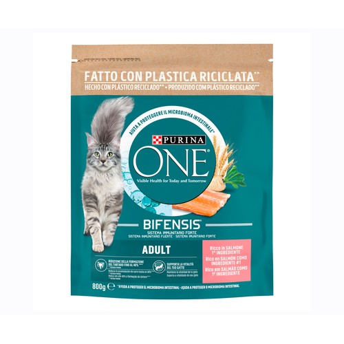 PURINA ONE Pienso para gatos adulto a base de salmón  800 g.