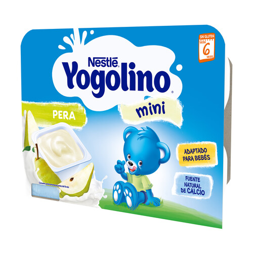 YOGOLINO Postre lácteo de pera, adaptado para bebés, a partir de 6 meses YOGOLINO Mini de Nestlé 6 x 60 g.