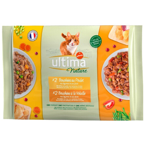 ULTIMA Alimento para gatos húmedo carne ULTIMA NATURE 4 uds. x 85 g.