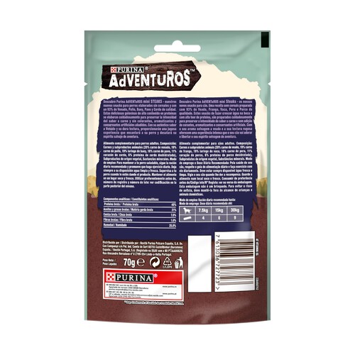 ADVENTUROS Snack con venado PURINA ADVENTUROS 70 g.