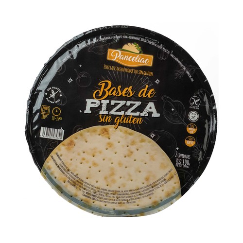 PANCELIAC Bases congeladas para pizza, elaboradas sin gluten 2 x 200 g.